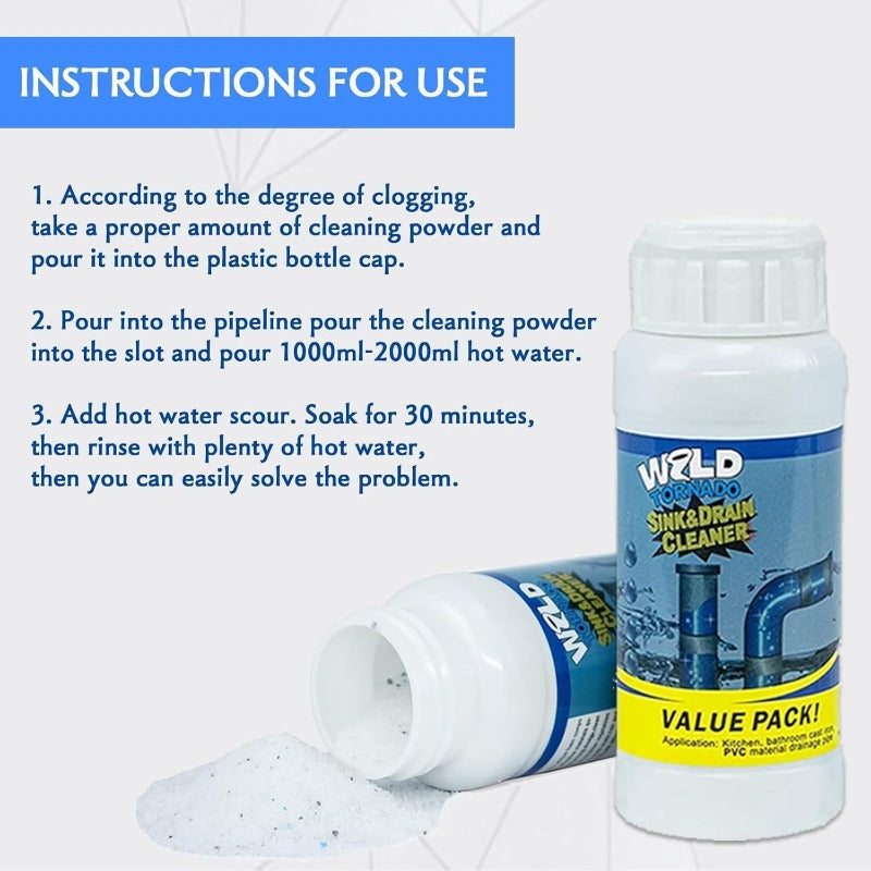Powerful Fast-Foaming Sink & Drain Cleaner Powder