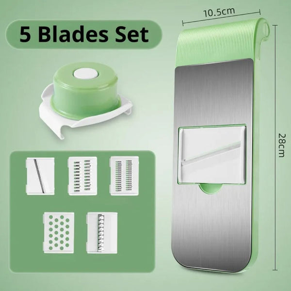5 In 1 Stainless Steel Multifunctional Vegetable Slicer Cutter