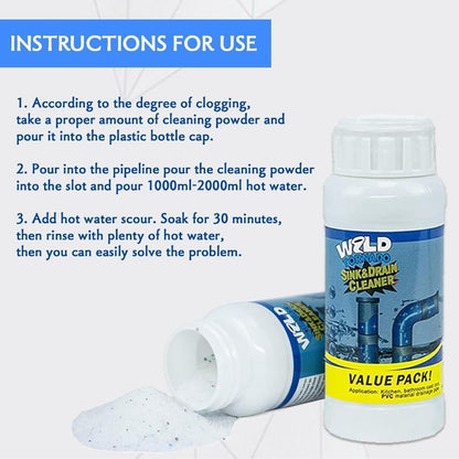 Powerful Fast-Foaming Sink & Drain Cleaner Powder